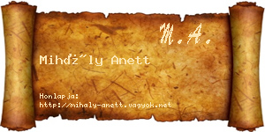 Mihály Anett névjegykártya