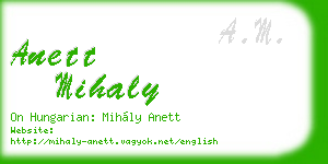 anett mihaly business card